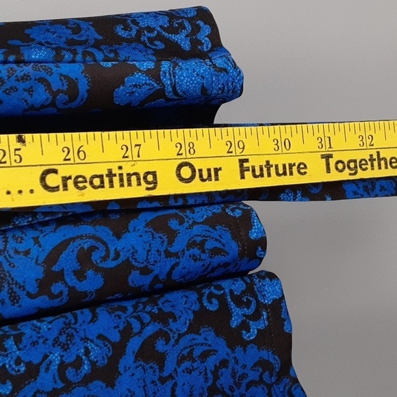 Isabel & Alice Y2K Faux Wrap Around Paisley Print Blue & Black Top - Picture 5 of 8